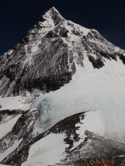 Everest summit from South Col.