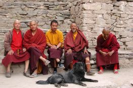 Buddhist monks resting at Leh